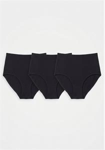 Soft-Cuff 95% Cotton Full Brief Panty 3 Pack Black